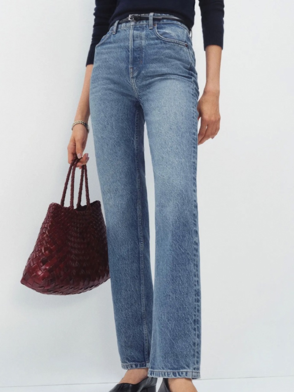 Reformation Cynthia High Rise Straight Jeans Blue - Size 29